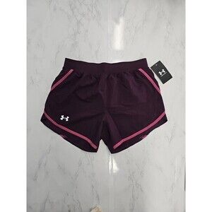 New Under Armour UA Women's Fly-By 2.0 Training Shorts, Dark Purple, Size XS